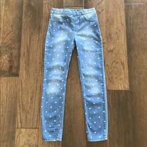 🔥H&M Girl jeans polka dot denim pants 8/9